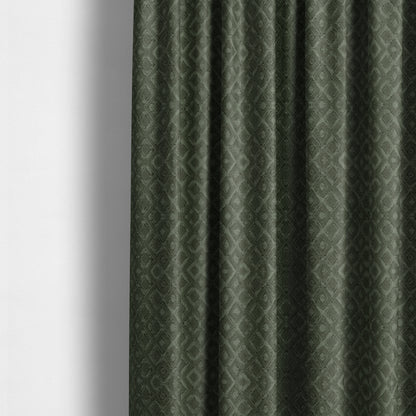 Camden Velvet Geometric Inspired Green Upholstery Fabric CTR-2322 - Made To Measure Curtains