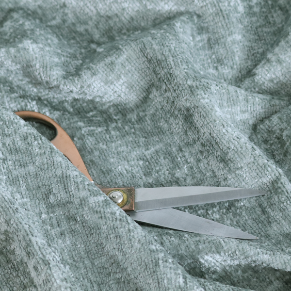 Delhi Soft Chenille Plain Textured In Mint Green Upholstery Fabric CTR-2323