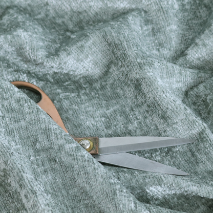 Delhi Soft Chenille Plain Textured In Mint Green Upholstery Fabric CTR-2323