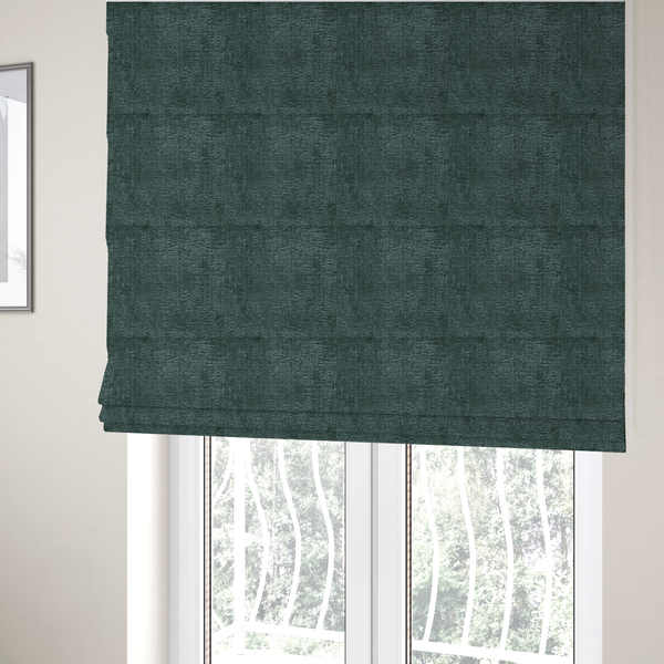 Delhi Soft Chenille Plain Textured In Emerald Green Upholstery Fabric CTR-2324 - Roman Blinds