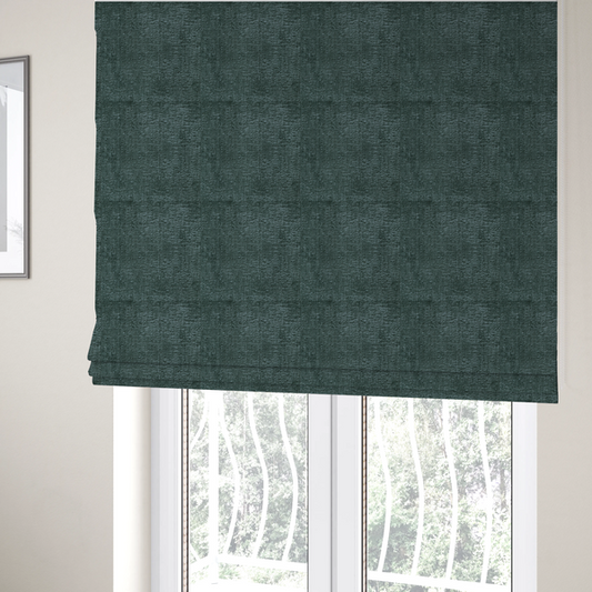Delhi Soft Chenille Plain Textured In Emerald Green Upholstery Fabric CTR-2324 - Roman Blinds