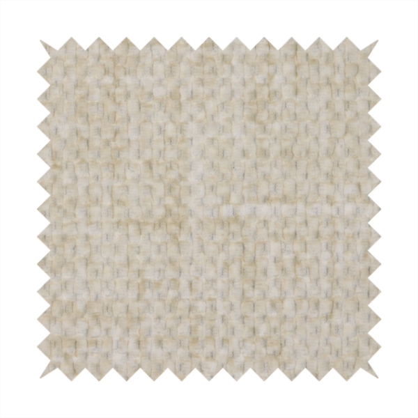 Parson Soft Velour Printed Weave Effect Upholstery Fabric Cream Colour CTR-2325