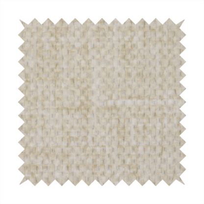 Parson Soft Velour Printed Weave Effect Upholstery Fabric Cream Colour CTR-2325