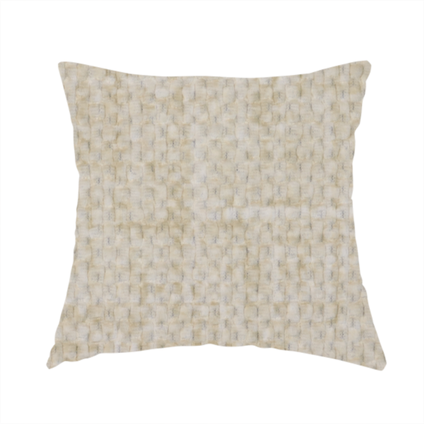 Parson Soft Velour Printed Weave Effect Upholstery Fabric Cream Colour CTR-2325 - Handmade Cushions