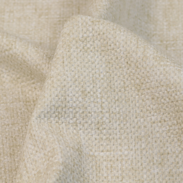 Parson Soft Velour Printed Weave Effect Upholstery Fabric Cream Colour CTR-2325
