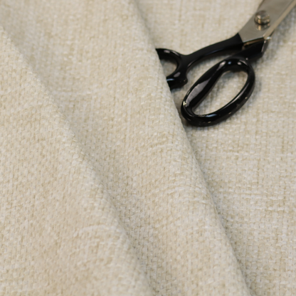 Parson Soft Velour Printed Weave Effect Upholstery Fabric Cream Colour CTR-2325