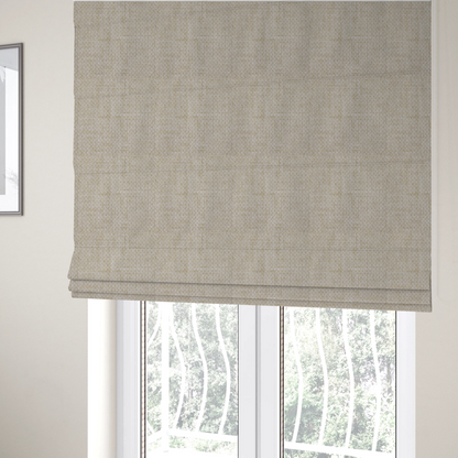 Parson Soft Velour Printed Weave Effect Upholstery Fabric Cream Colour CTR-2325 - Roman Blinds
