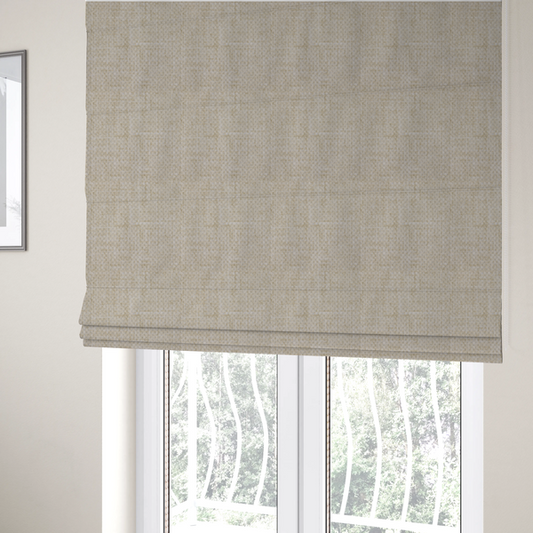 Parson Soft Velour Printed Weave Effect Upholstery Fabric Cream Colour CTR-2325 - Roman Blinds