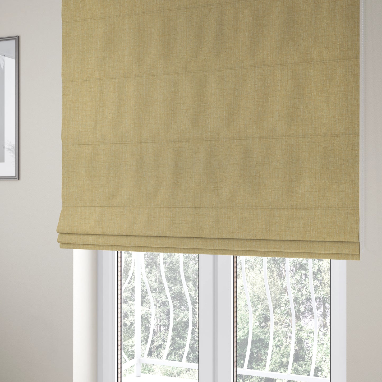 Vienna Semi Plain Chenille Beige Upholstery Fabric CTR-2327 - Roman Blinds