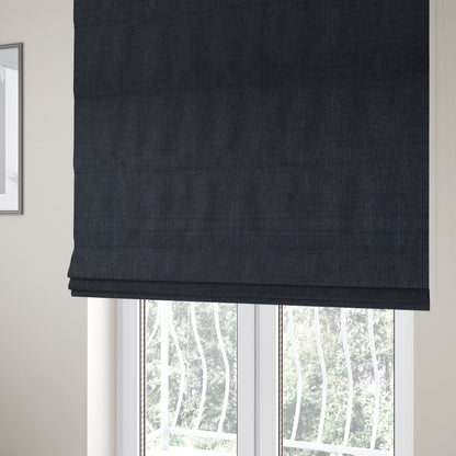 Vienna Semi Plain Chenille Navy Blue Upholstery Fabric CTR-2335 - Roman Blinds