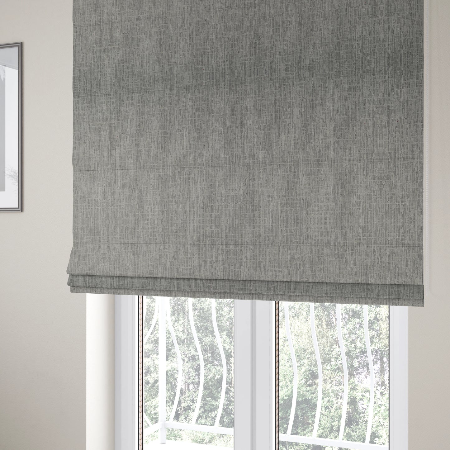 Vienna Semi Plain Chenille Silver Upholstery Fabric CTR-2336 - Roman Blinds