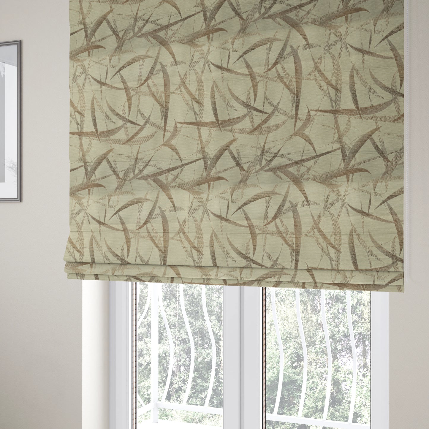 Budapest Abstract Pattern Brown Colour Upholstery Fabric CTR-2341 - Roman Blinds