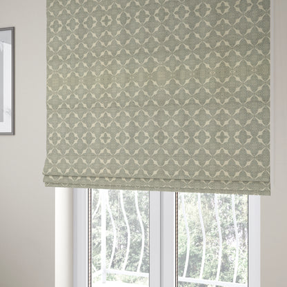 Zenith Collection In Smooth Chenille Finish Grey Black Colour Medallion Pattern Upholstery Fabric CTR-235 - Roman Blinds