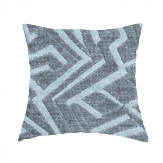 Darjeeling Textured Chenille Pattern In Silver Grey Upholstery Fabric CTR-2351 - Handmade Cushions