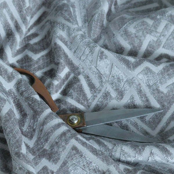 Darjeeling Textured Chenille Pattern In Silver Grey Upholstery Fabric CTR-2351