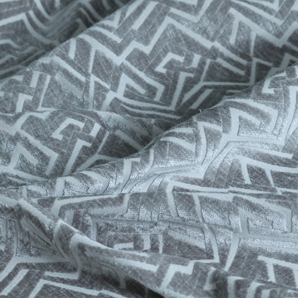 Darjeeling Textured Chenille Pattern In Silver Grey Upholstery Fabric CTR-2351