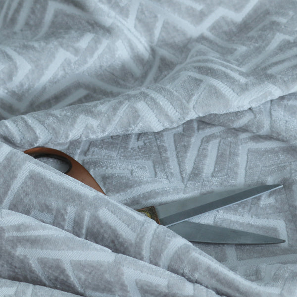 Darjeeling Textured Chenille Pattern In Light Grey Upholstery Fabric CTR-2352