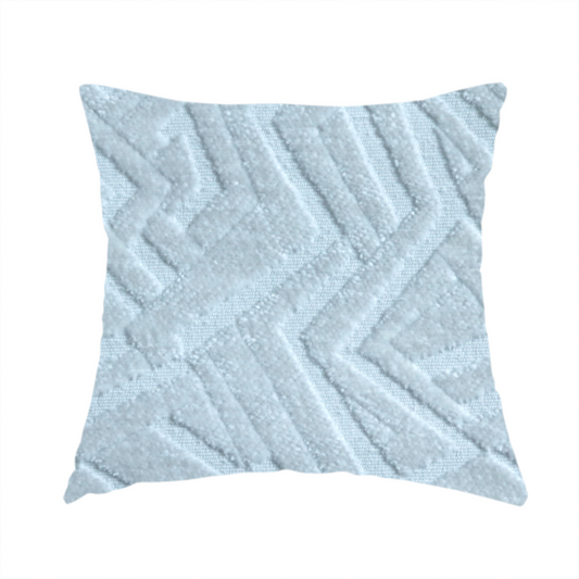 Darjeeling Textured Chenille Pattern In White Upholstery Fabric CTR-2353 - Handmade Cushions