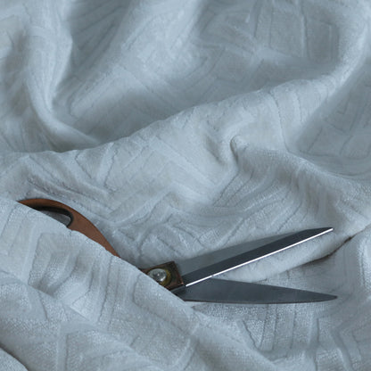 Darjeeling Textured Chenille Pattern In White Upholstery Fabric CTR-2353