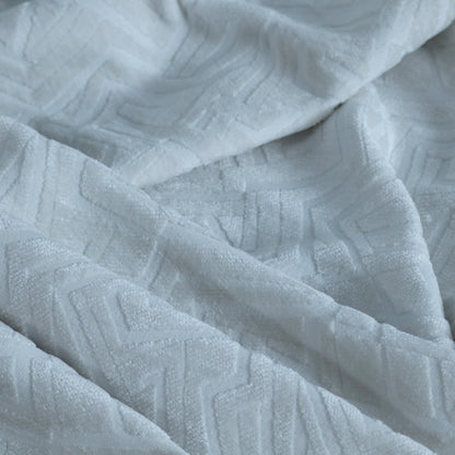 Darjeeling Textured Chenille Pattern In White Upholstery Fabric CTR-2353