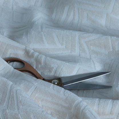 Darjeeling Textured Chenille Pattern In Cream Upholstery Fabric CTR-2354