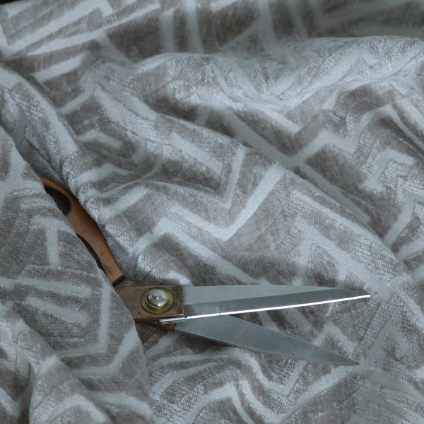 Darjeeling Textured Chenille Pattern In Grey Upholstery Fabric CTR-2355