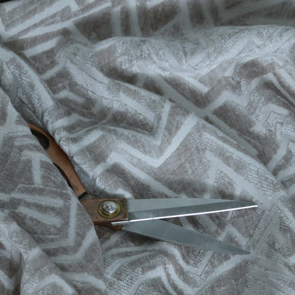 Darjeeling Textured Chenille Pattern In Grey Upholstery Fabric CTR-2355