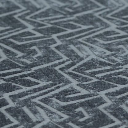 Darjeeling Textured Chenille Pattern In Dark Grey Upholstery Fabric CTR-2356