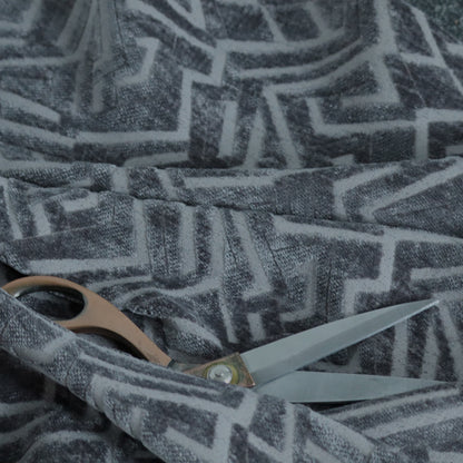 Darjeeling Textured Chenille Pattern In Dark Grey Upholstery Fabric CTR-2356