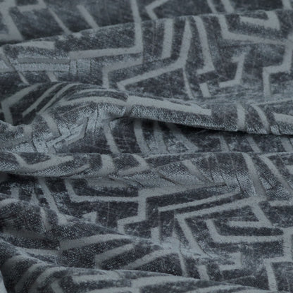 Darjeeling Textured Chenille Pattern In Dark Grey Upholstery Fabric CTR-2356