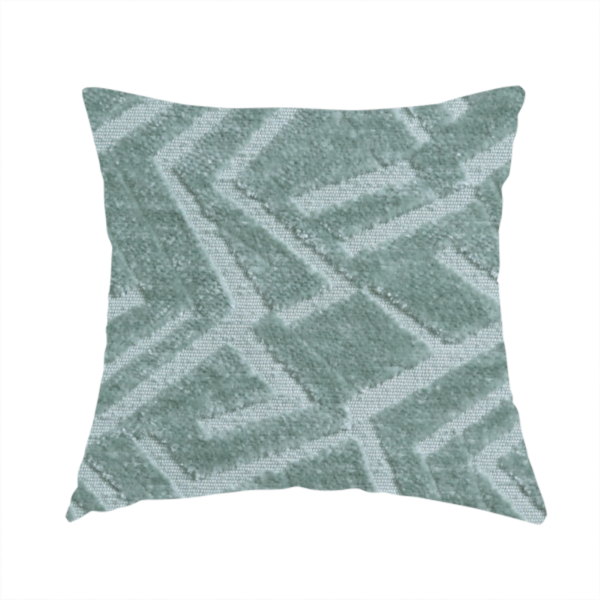 Darjeeling Textured Chenille Pattern In Green Upholstery Fabric CTR-2358 - Handmade Cushions