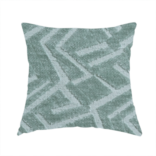 Darjeeling Textured Chenille Pattern In Green Upholstery Fabric CTR-2358 - Handmade Cushions