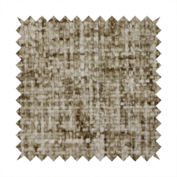 Parson Soft Velour Printed Weave Effect Upholstery Fabric Brown Colour CTR-2360