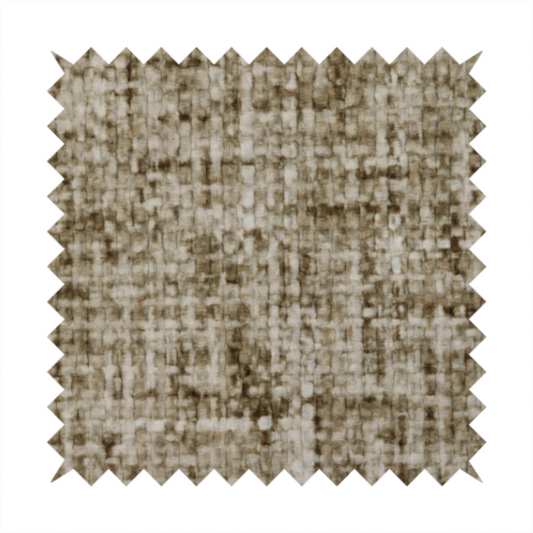 Parson Soft Velour Printed Weave Effect Upholstery Fabric Brown Colour CTR-2360