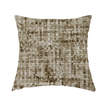 Parson Soft Velour Printed Weave Effect Upholstery Fabric Brown Colour CTR-2360 - Handmade Cushions