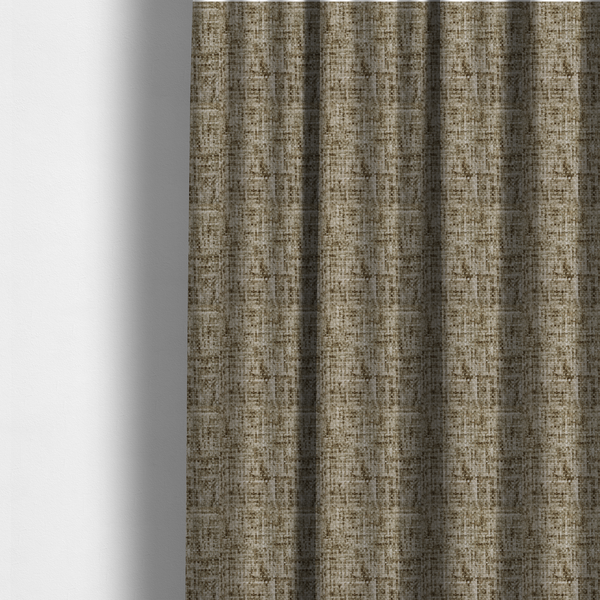 Parson Soft Velour Printed Weave Effect Upholstery Fabric Brown Colour CTR-2360 - Made To Measure Curtains