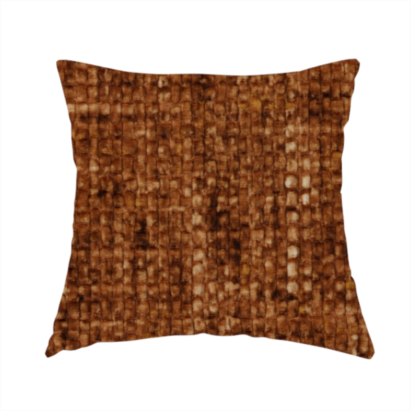Parson Soft Velour Printed Weave Effect Upholstery Fabric Orange Colour CTR-2362 - Handmade Cushions