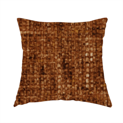 Parson Soft Velour Printed Weave Effect Upholstery Fabric Orange Colour CTR-2362 - Handmade Cushions