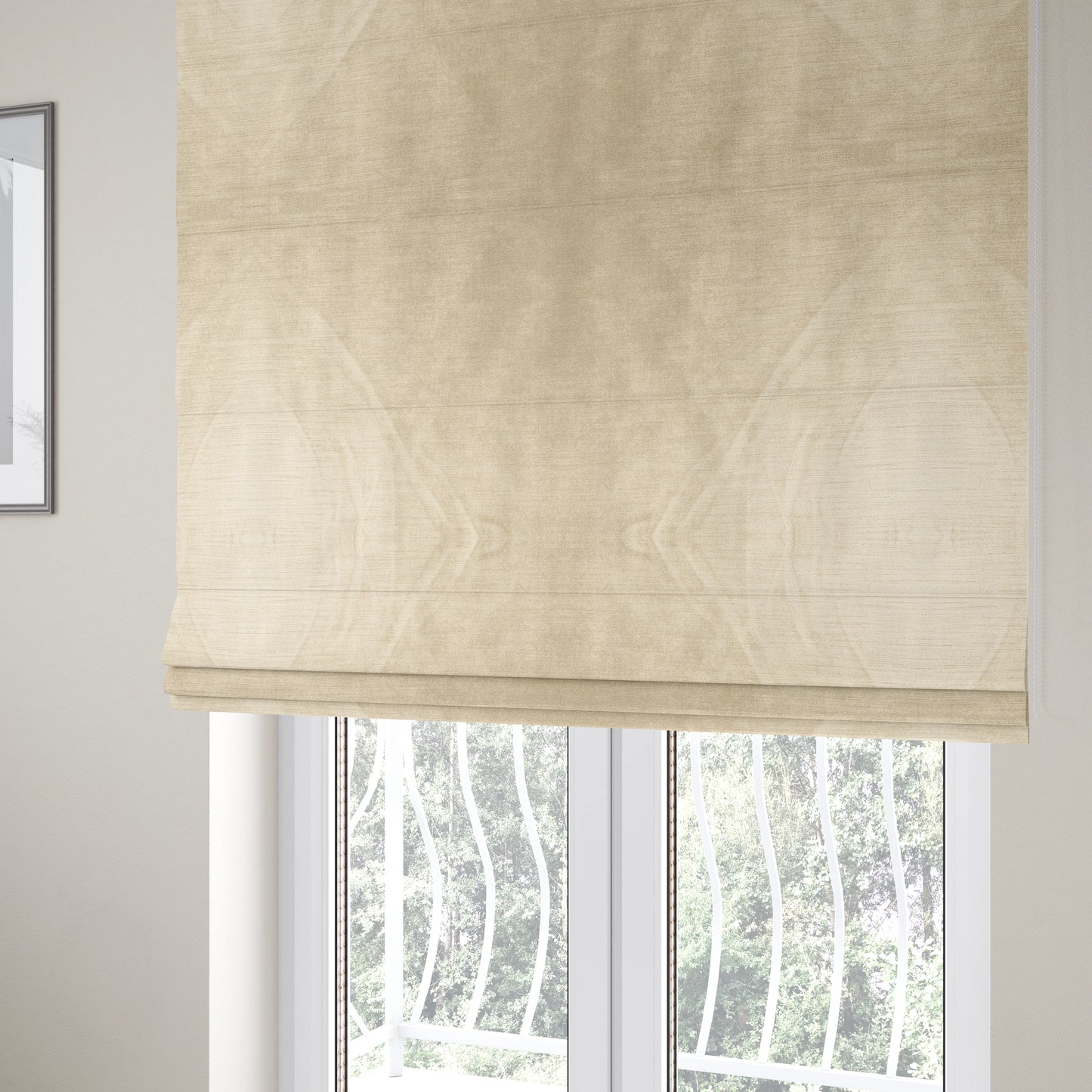 Liberty Textured Plain Shimmer Velvet White Upholstery Fabric CTR-2363 - Roman Blinds