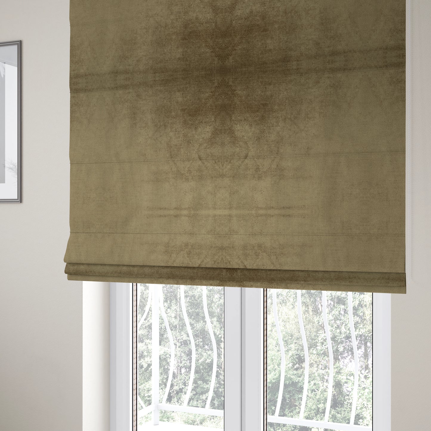 Liberty Textured Plain Shimmer Velvet Brown Upholstery Fabric CTR-2367 - Roman Blinds