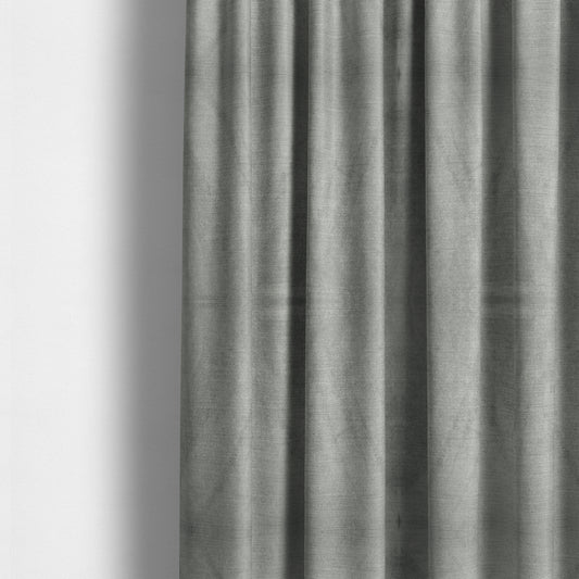 Liberty Textured Plain Shimmer Velvet Silver Upholstery Fabric CTR-2369 - Made To Measure Curtains