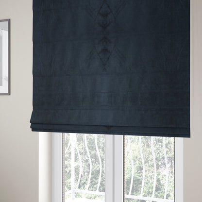 Liberty Textured Plain Shimmer Velvet Denim Blue Upholstery Fabric CTR-2375 - Roman Blinds