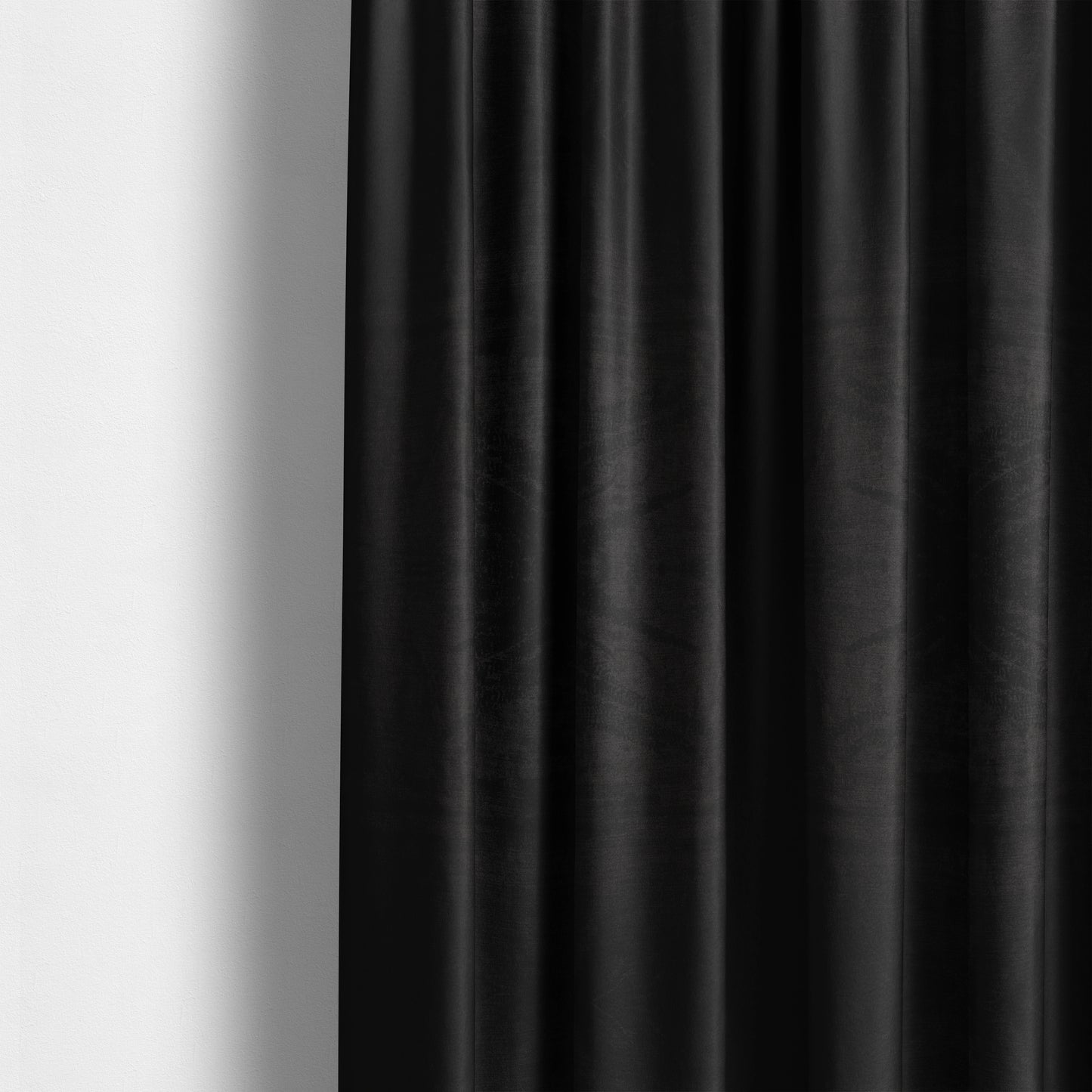 Liberty Textured Plain Shimmer Velvet Black Upholstery Fabric CTR-2377 - Made To Measure Curtains