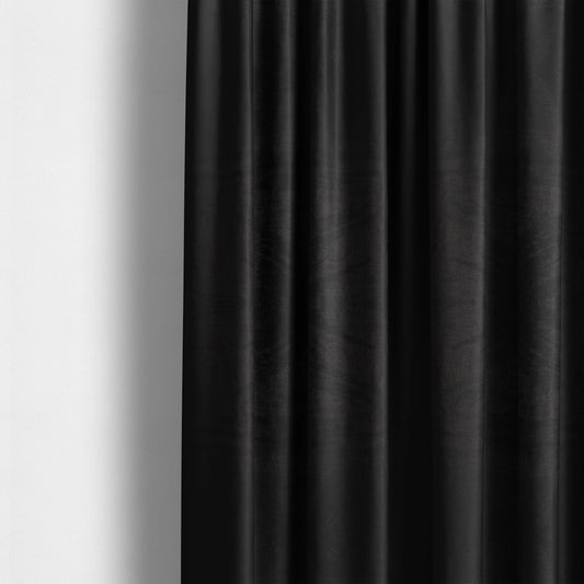 Liberty Textured Plain Shimmer Velvet Black Upholstery Fabric CTR-2377 - Made To Measure Curtains