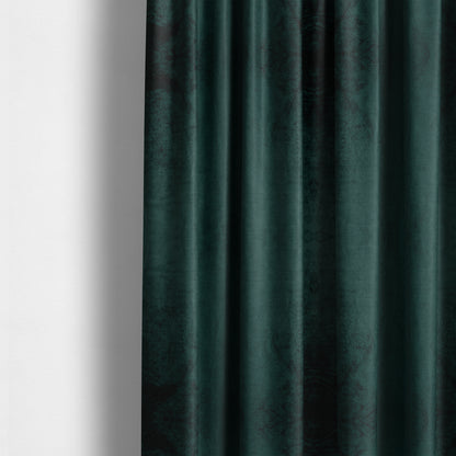 Liberty Textured Plain Shimmer Velvet Teal Upholstery Fabric CTR-2383 - Made To Measure Curtains