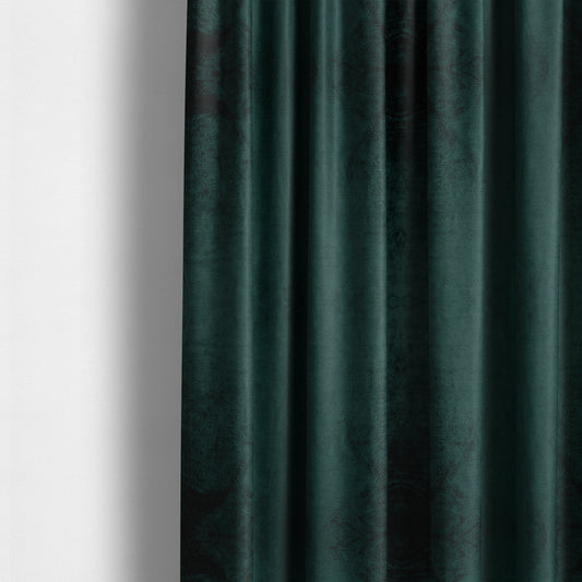 Liberty Textured Plain Shimmer Velvet Teal Upholstery Fabric CTR-2383 - Made To Measure Curtains