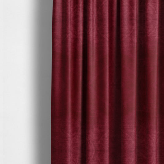 Liberty Textured Plain Shimmer Velvet Red Upholstery Fabric CTR-2385 - Made To Measure Curtains