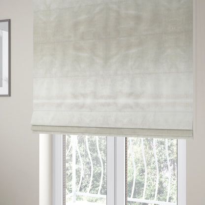 Madrid Soft Plain Shimmer Velvet White Upholstery Fabric CTR-2388 - Roman Blinds