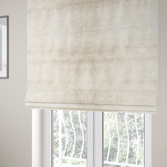 Madrid Soft Plain Shimmer Velvet Beige Upholstery Fabric CTR-2389 - Roman Blinds