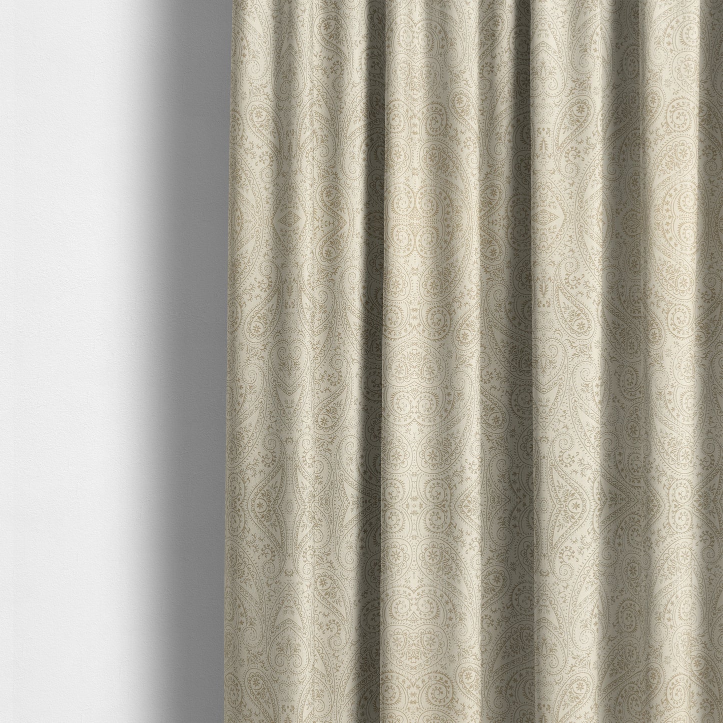 Istanbul Range Of Faint Paisley Pattern In Silver Grey Colour Furnishing Fabric CTR-239 - Made To Measure Curtains